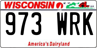 WI license plate 973WRK