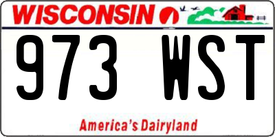 WI license plate 973WST
