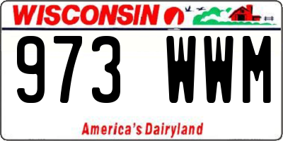 WI license plate 973WWM