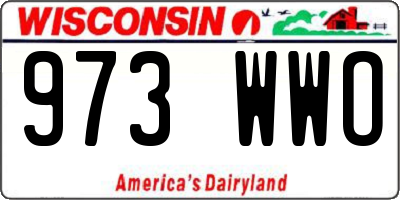 WI license plate 973WWO