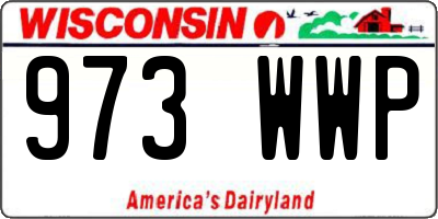 WI license plate 973WWP