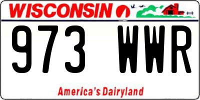 WI license plate 973WWR