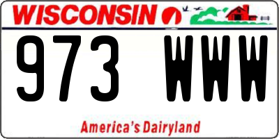WI license plate 973WWW