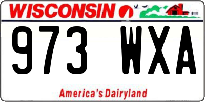 WI license plate 973WXA