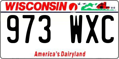 WI license plate 973WXC