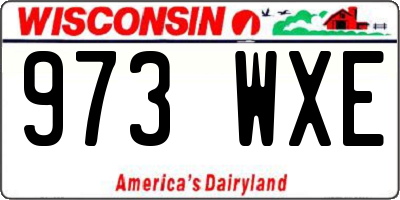 WI license plate 973WXE