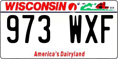 WI license plate 973WXF