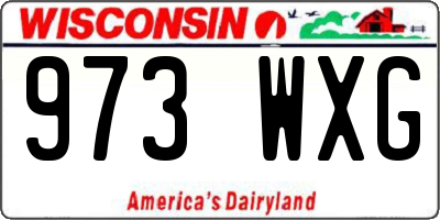 WI license plate 973WXG