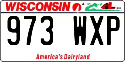 WI license plate 973WXP