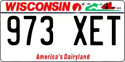 WI license plate 973XET