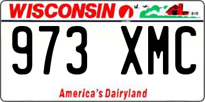 WI license plate 973XMC