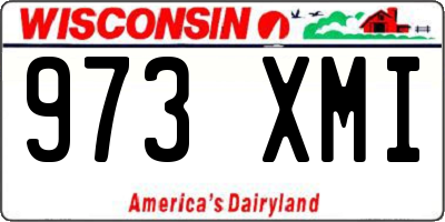 WI license plate 973XMI