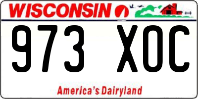 WI license plate 973XOC