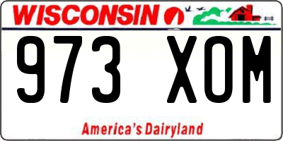 WI license plate 973XOM