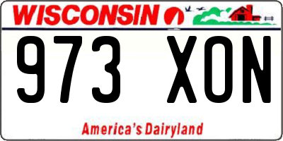 WI license plate 973XON