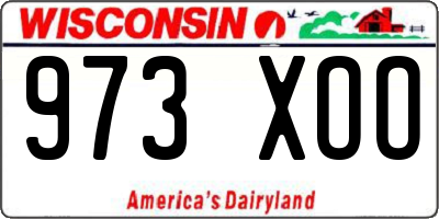 WI license plate 973XOO