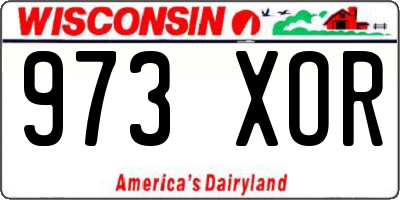 WI license plate 973XOR