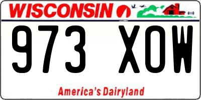WI license plate 973XOW