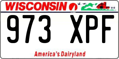 WI license plate 973XPF
