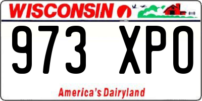 WI license plate 973XPO