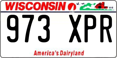 WI license plate 973XPR