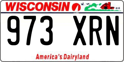 WI license plate 973XRN