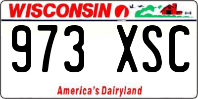 WI license plate 973XSC