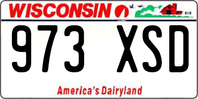 WI license plate 973XSD