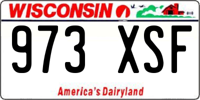 WI license plate 973XSF