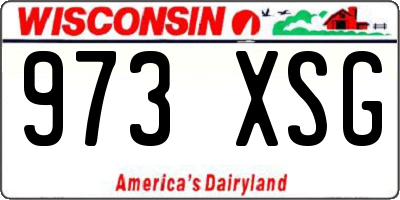 WI license plate 973XSG