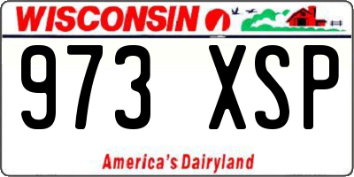 WI license plate 973XSP