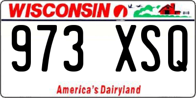 WI license plate 973XSQ