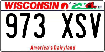 WI license plate 973XSV