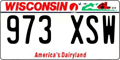 WI license plate 973XSW