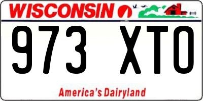 WI license plate 973XTO