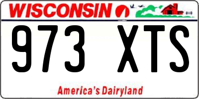 WI license plate 973XTS