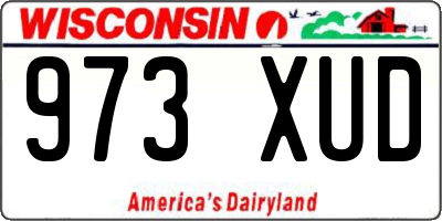 WI license plate 973XUD