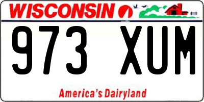WI license plate 973XUM