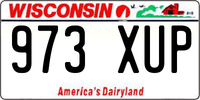 WI license plate 973XUP