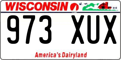 WI license plate 973XUX