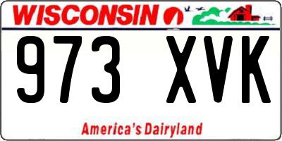 WI license plate 973XVK