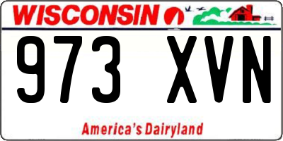 WI license plate 973XVN