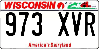 WI license plate 973XVR