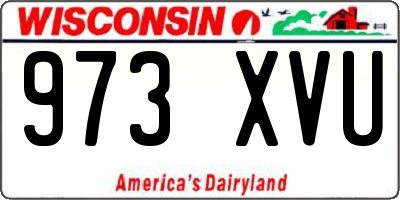 WI license plate 973XVU