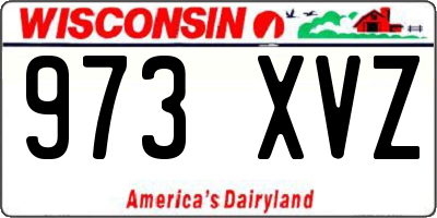 WI license plate 973XVZ