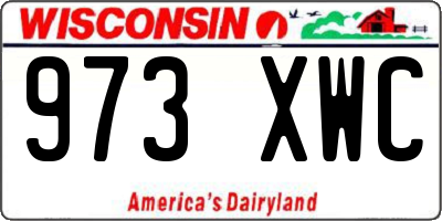 WI license plate 973XWC