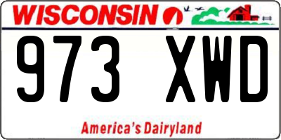 WI license plate 973XWD