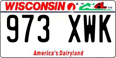 WI license plate 973XWK