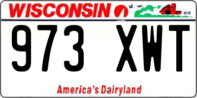 WI license plate 973XWT