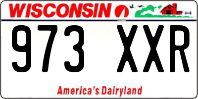 WI license plate 973XXR